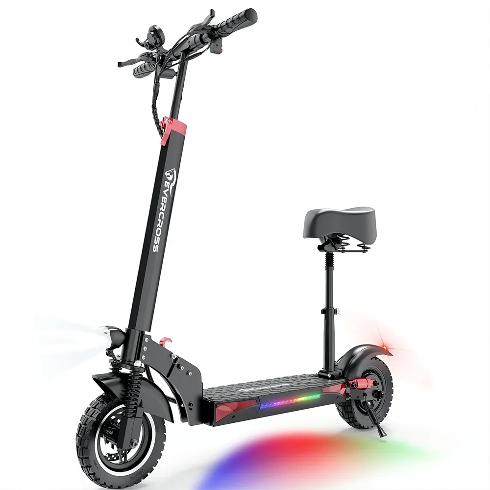 EVERCROSS H5 Electric Scooter: 800W, 28MPH, 25-Mile Range, Solid Tires, E-Scooter with Seat