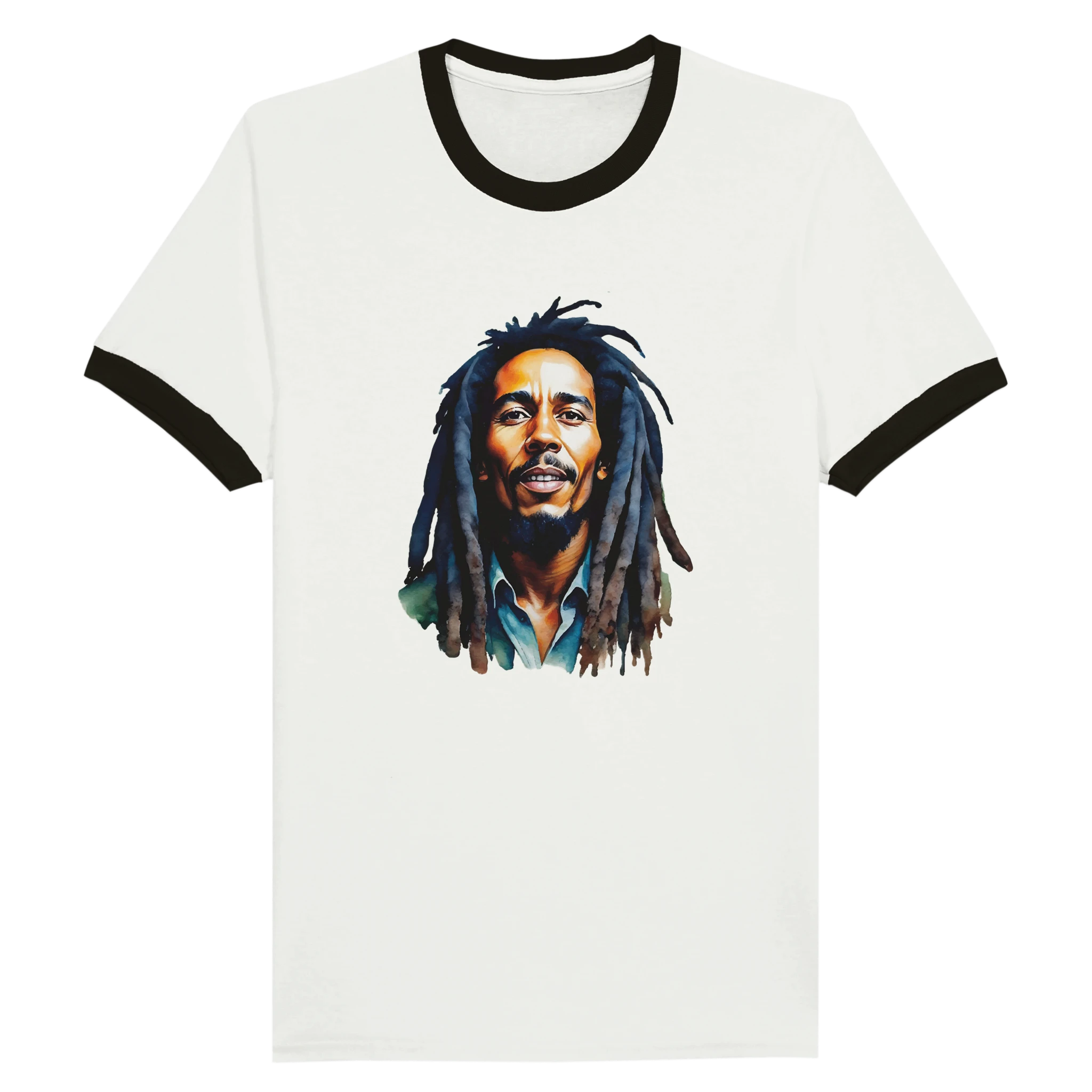 Bob Marley Ringer T-shirt Premium Pop Art Cotton Tee